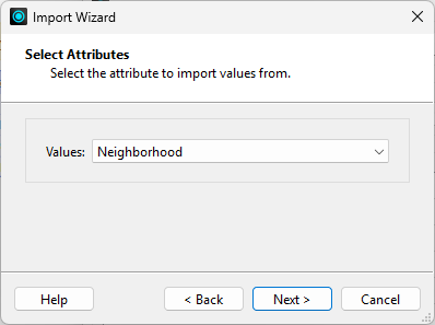 Choosing attribute to import from